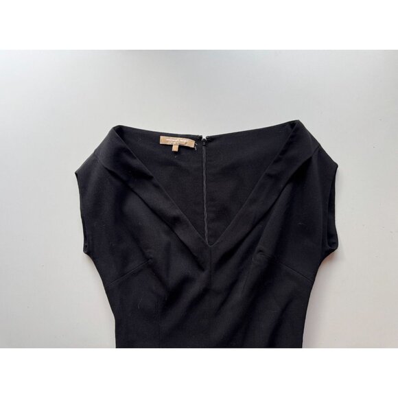 MICHAEL KORS COLLECTION Black Stretch Boucle Crepe Portrait Sheath Dress, Size 4 - Picture 9 of 14
